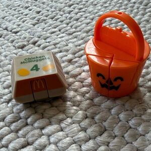 McDonald's Pumpkin Bucket and Nugget Box Toy - Orange and Gray